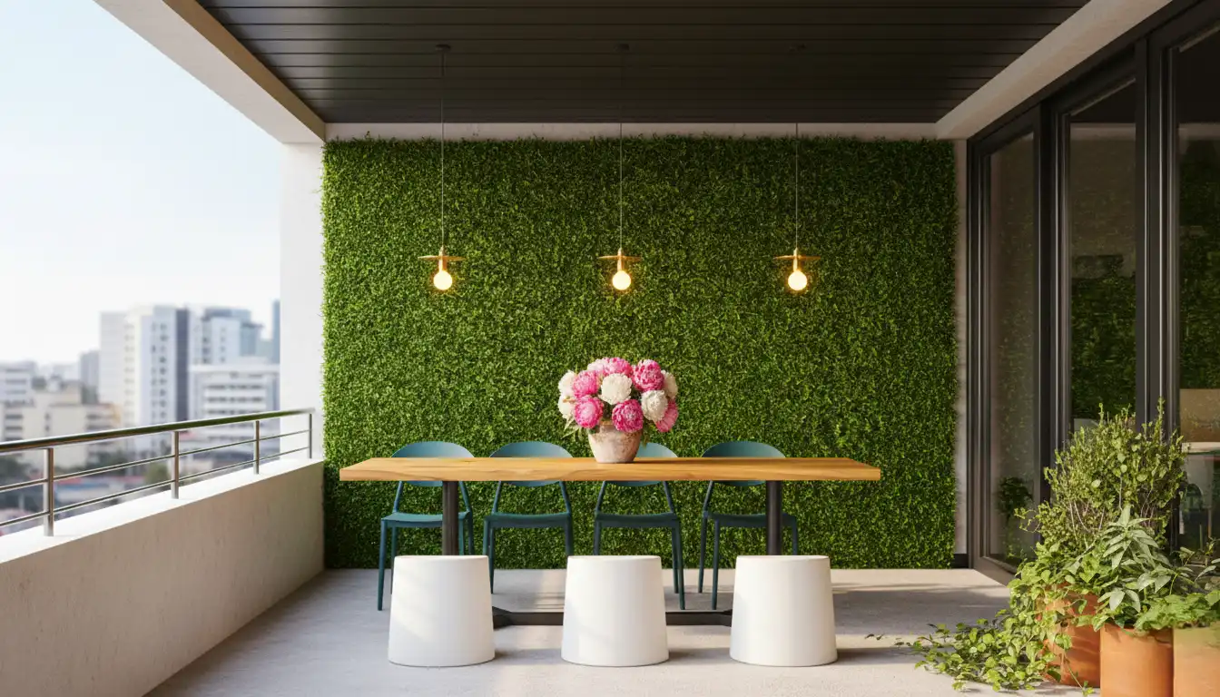 طرح چمن مصنوعی بالکن